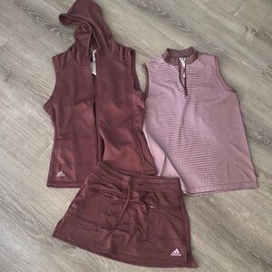 Adidas Burgundy and Mauve Sports Set